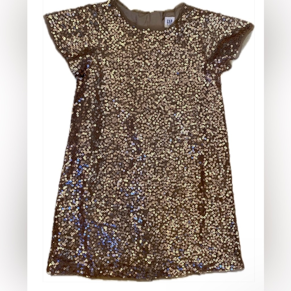 Gap Kids Sequin Dress Rose Gold